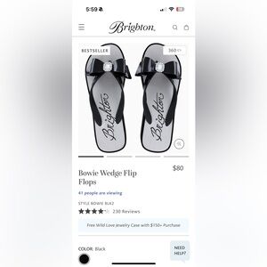 Brighton Black and White Sandals with Jewel Accent